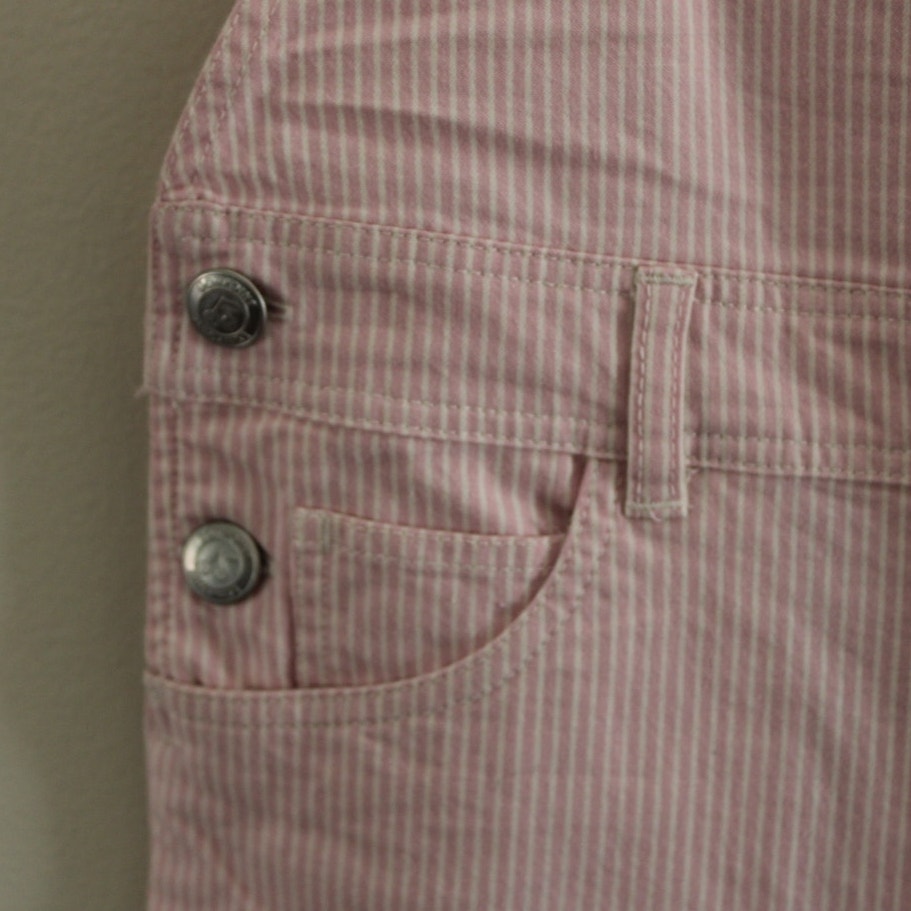 Nwt Bonpoint Country Overalls Stretch Cotton Pink White Stripe 12 — image 5 of 8